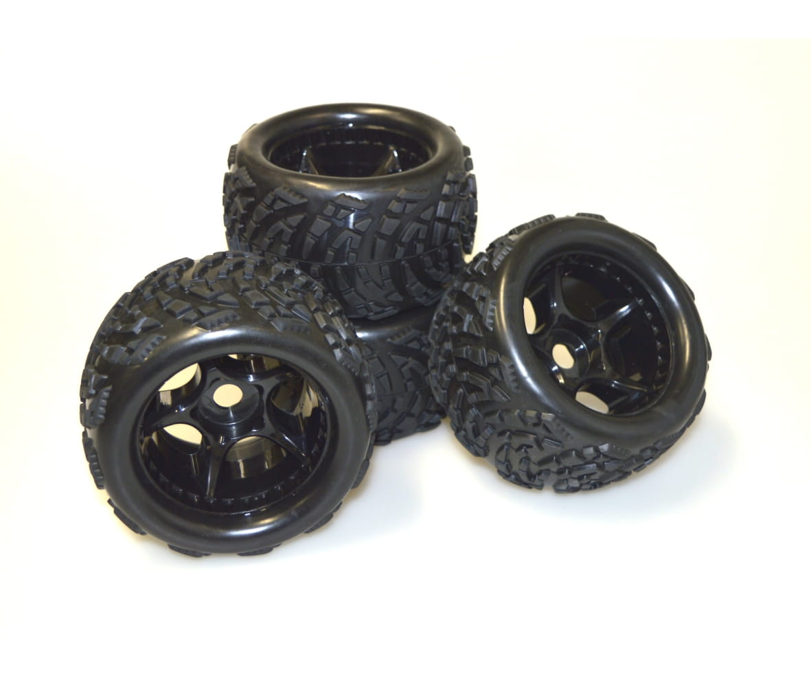 Carson 1_8 Virus Bugy - Truggy Reifen Raeder Set 4 Stueck - RC-Zubehoer