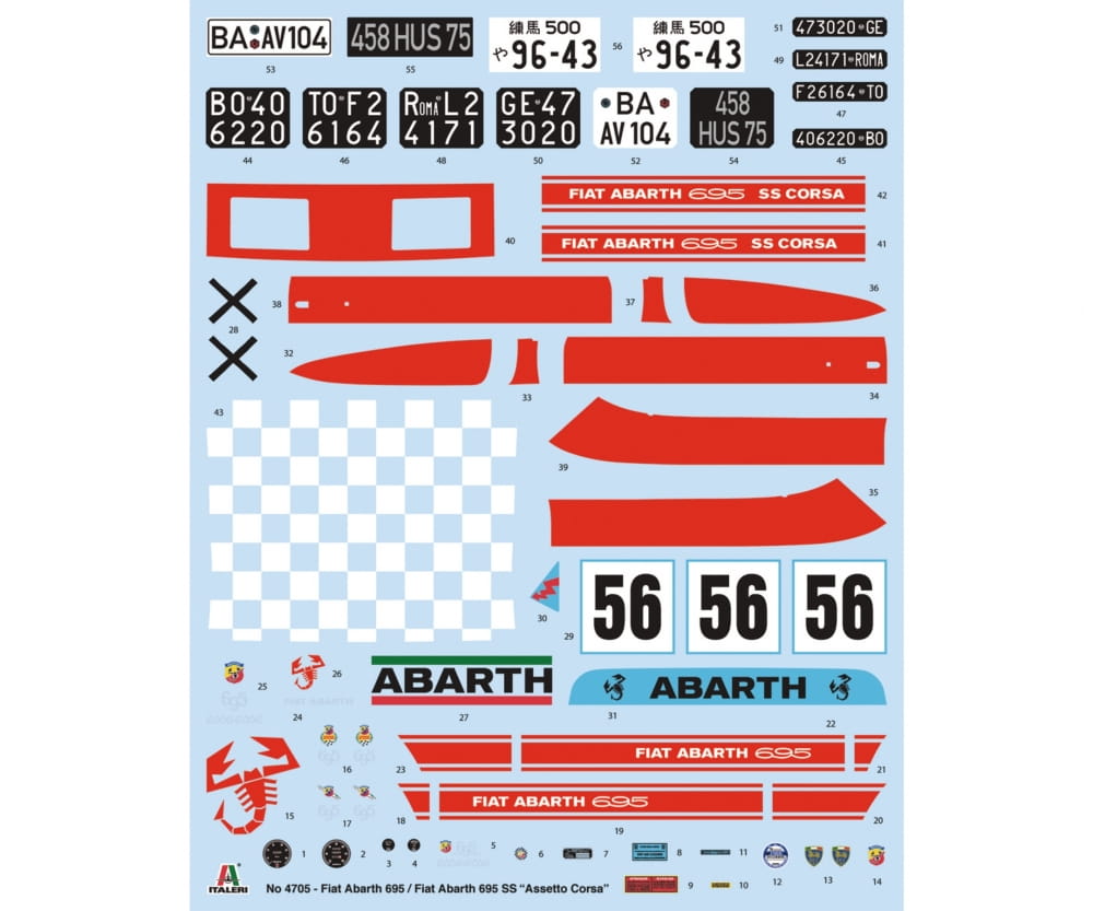 Italeri 1:12 FIAT Abarth 695 SS/ Assetto Corsa