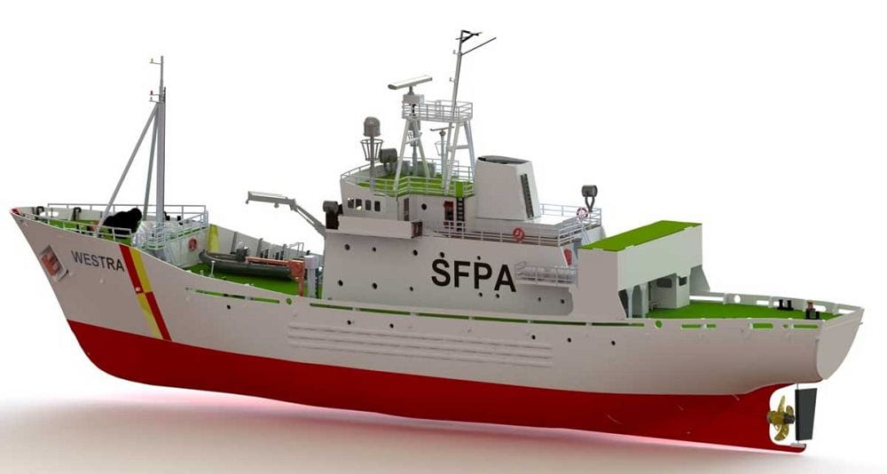 Türkmodel FPV Fischerschutzbehörde Westra Fischerei Patrouillenboot 1:50 Holzbausatz