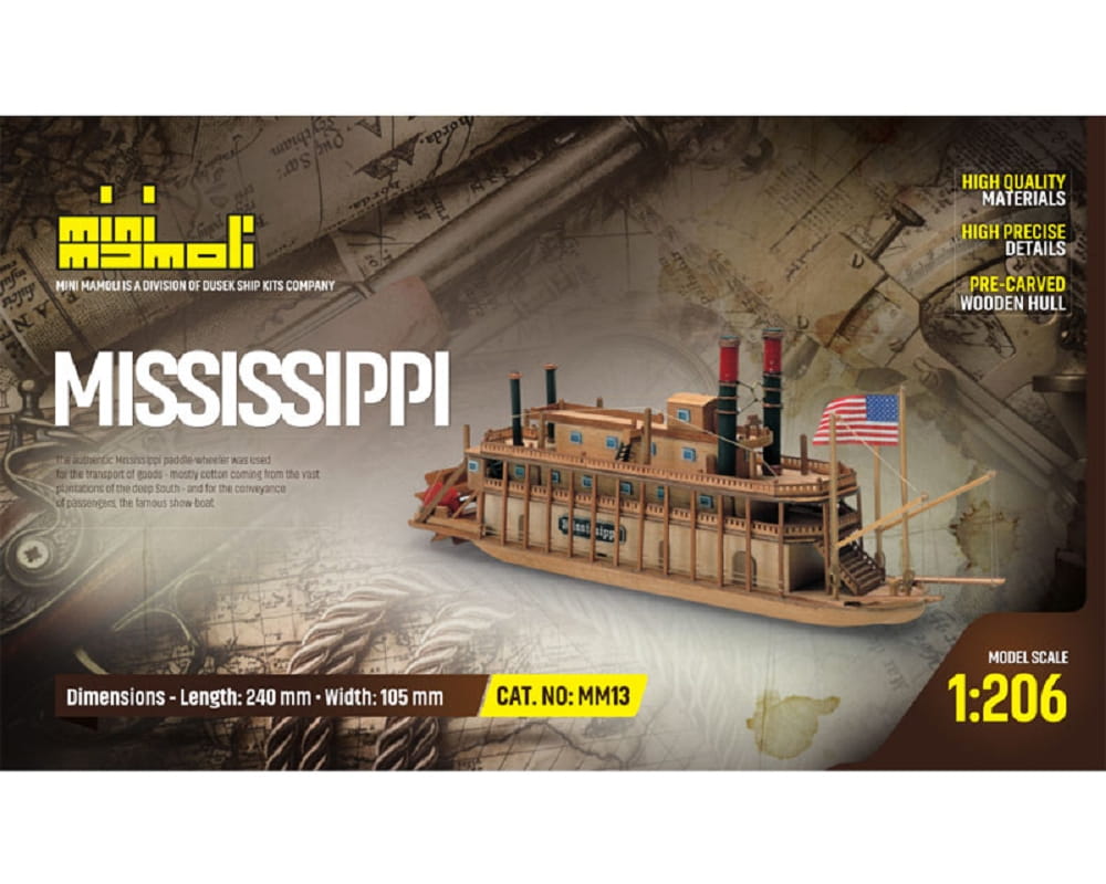 Mini Mamoli Mississippi Dampfer 1:206 Holz Bausatz