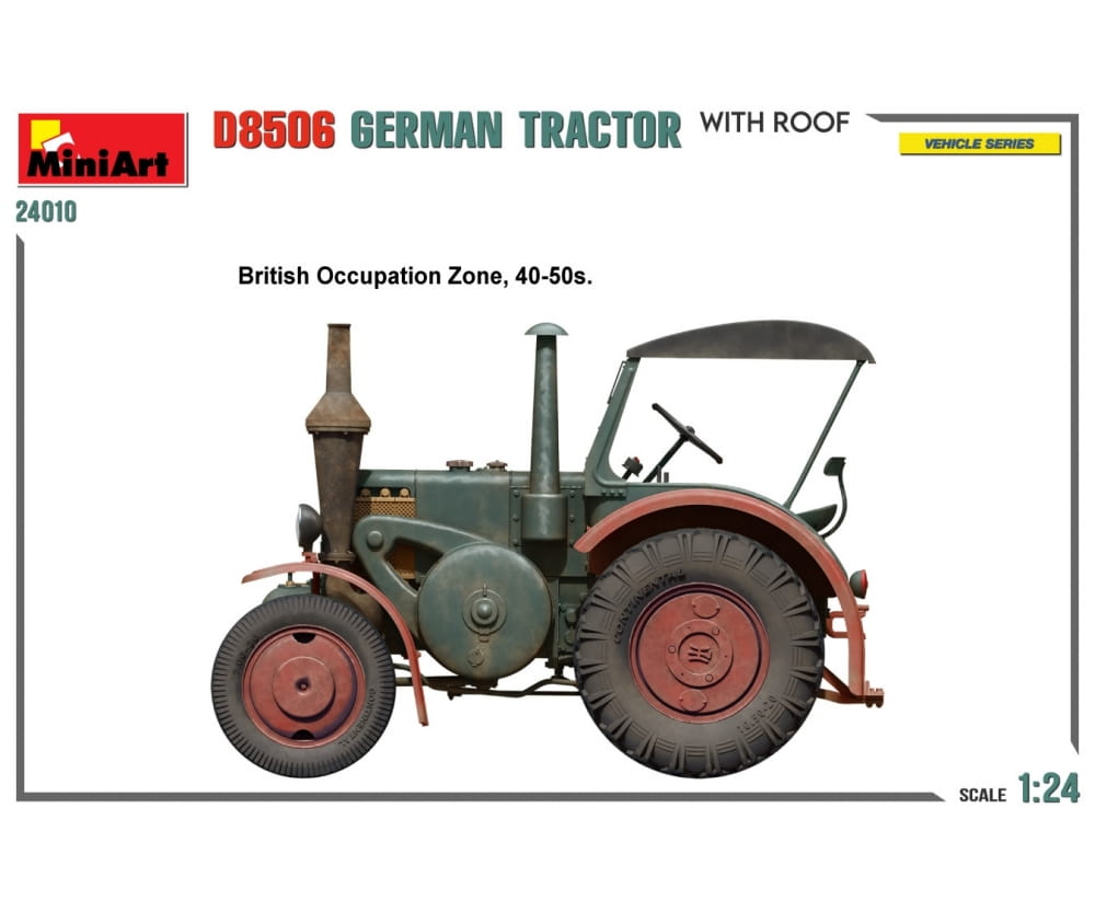 MiniArt 1:24 Dt. Traktor D8506 m. Kabinendach Plastik Modellbau