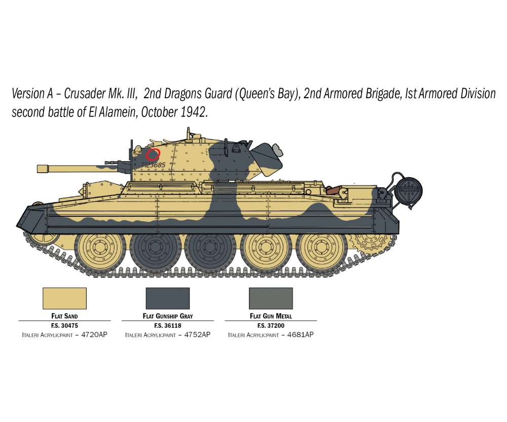 Italeri 1:35 Brit. Crusader Mk.III m. Besatzung