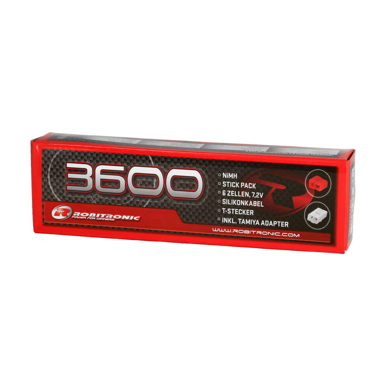 Robitronic NiMH 7_2V_ 3600mAh_ Stick Pack_ T-Stecker - Tamiya - RC-Zubehoer