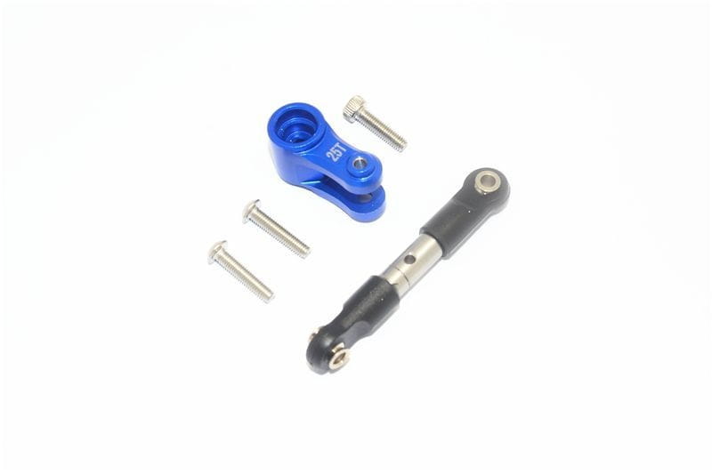 GPM Alu Servohorn 25T mit Lenkstange blau fuer Traxxas MAXX - RC-Zubehoer