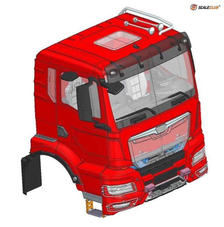 ScaleClub 1_14 TGS Fahrerhaus-Bausatz Vollmetall unlackiert - RC-Zubehoer
