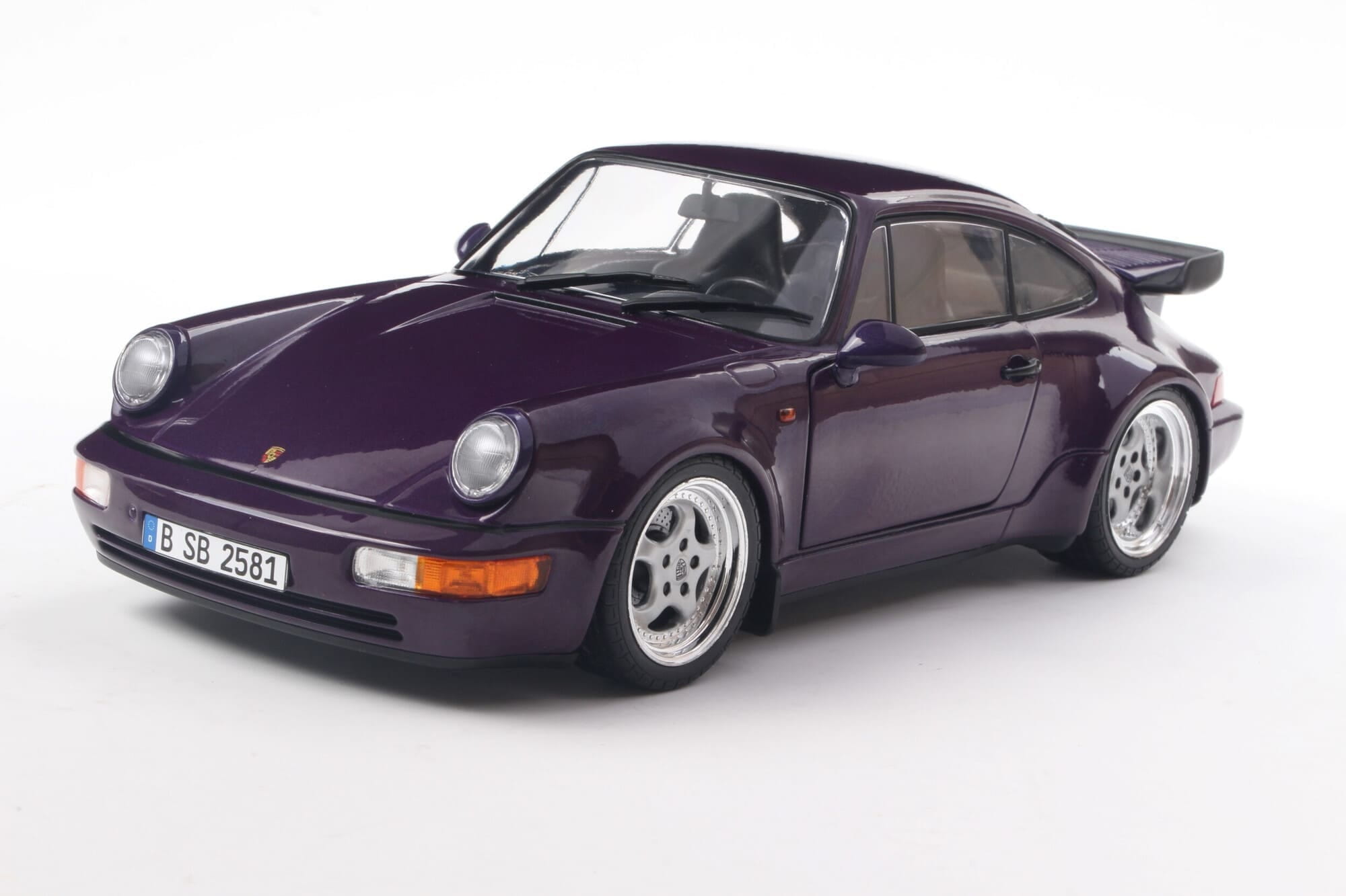 Solido Porsche 911 _964_ Turbo Violet Blue Metallic Standmodellauto im Massstab 1_18_