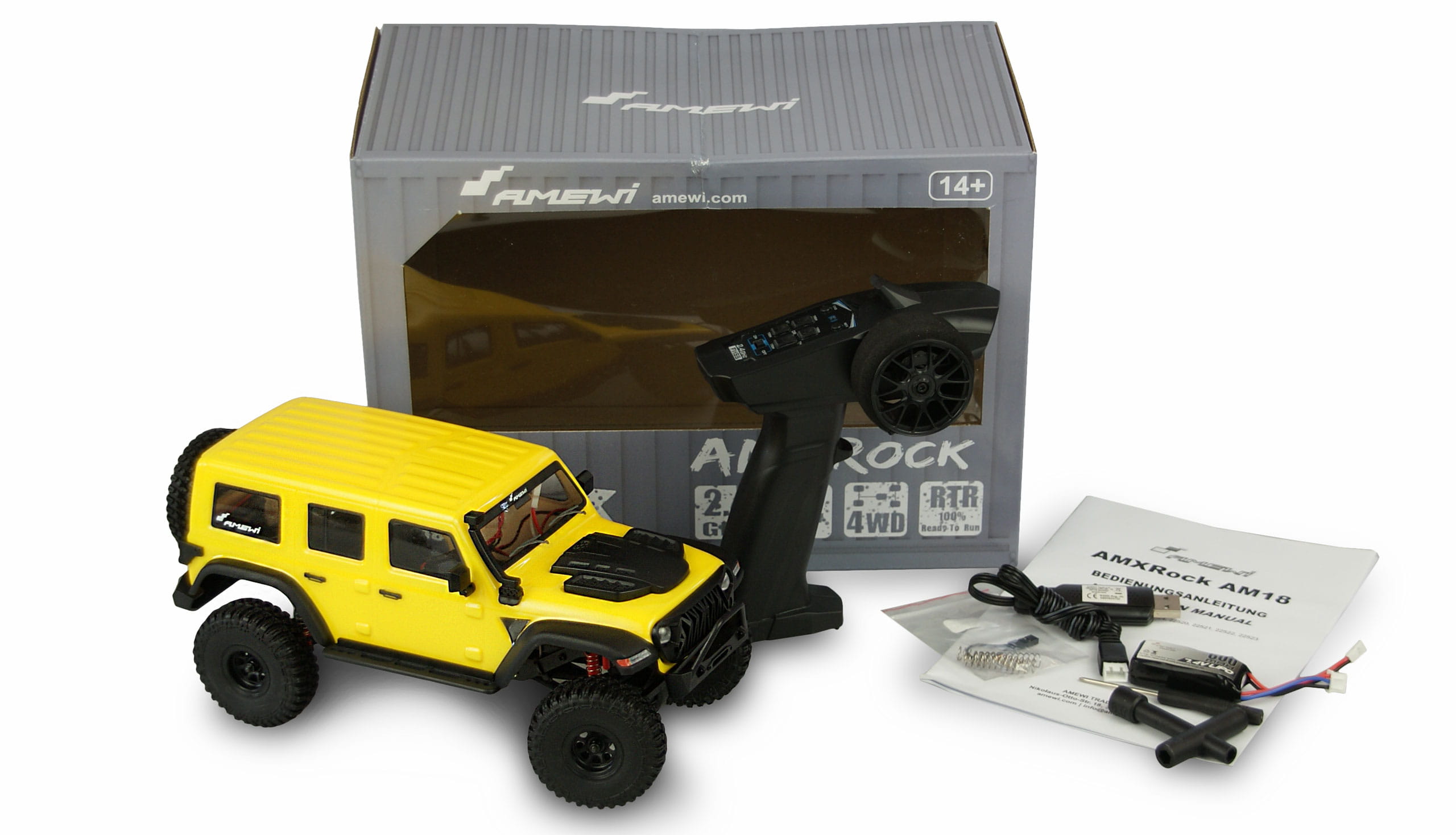 Amewi RC AM18 Kratos Scale Crawler 1:18 RTR, gelb
