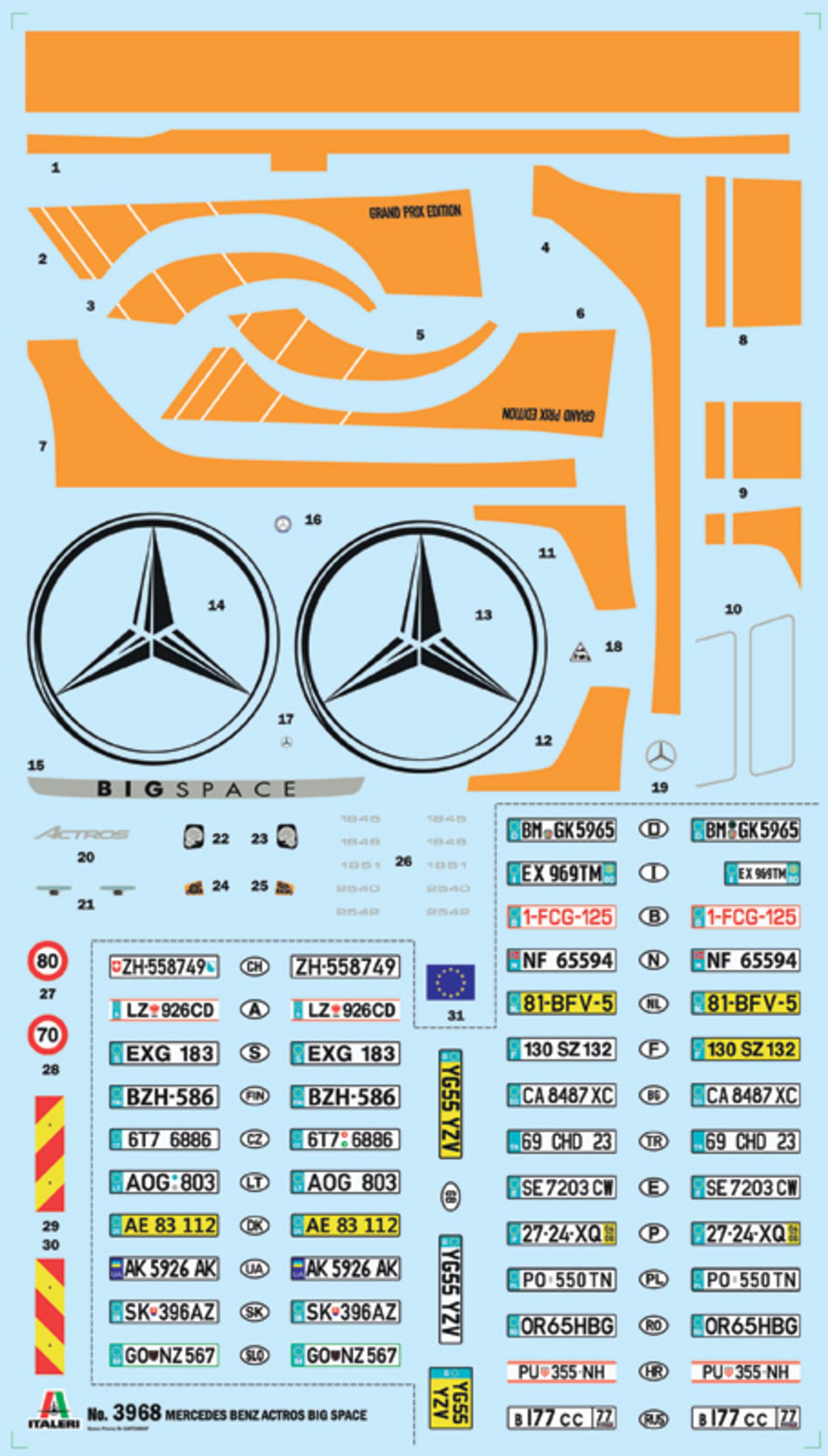 Italeri 1_24 Mercedes-Benz Actros MP4 BigSpace GP E Modellbausatz_