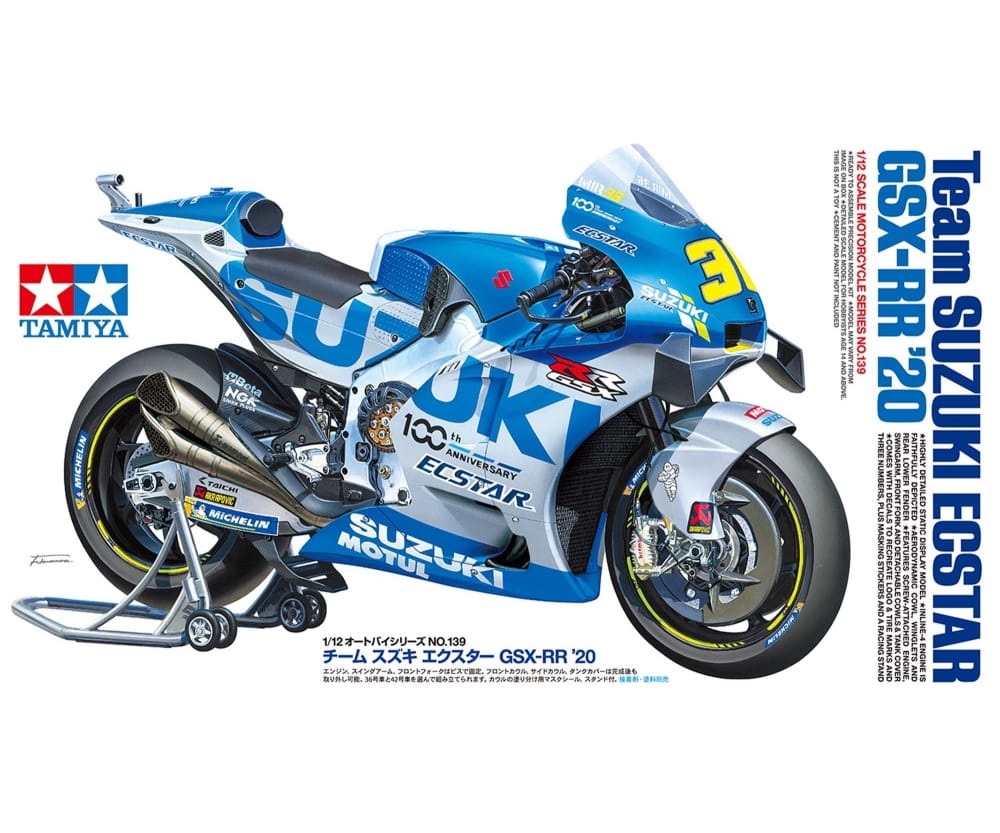 Tamiya Team Suzuki ECSTAR GSX-RR 2020 Motorrad 1:12 Plastik Modellbau Bausatz