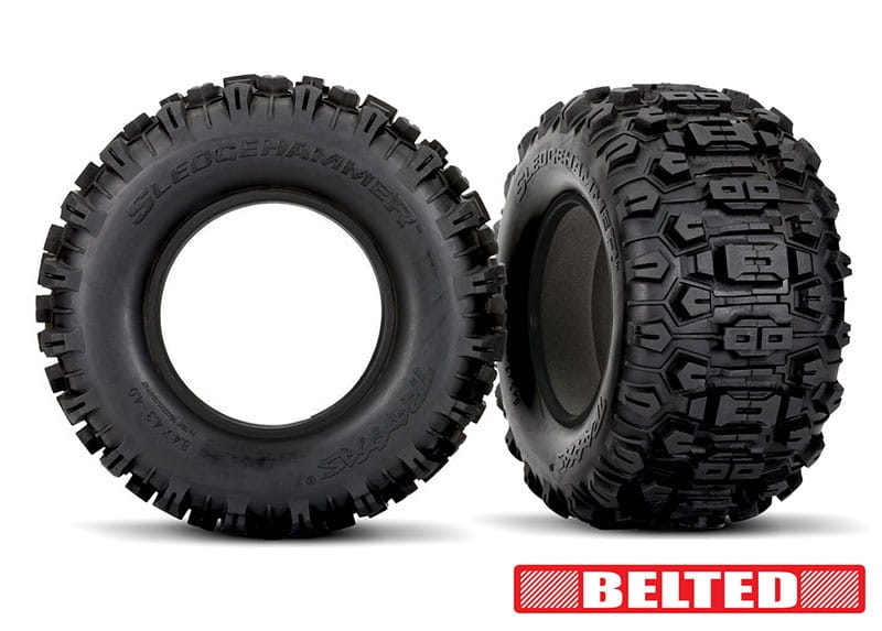 Traxxas Sledgehammer Belted 4_3x5.7 Reifen mit Einlagen _2_ - RC-Zubehoer